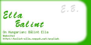 ella balint business card